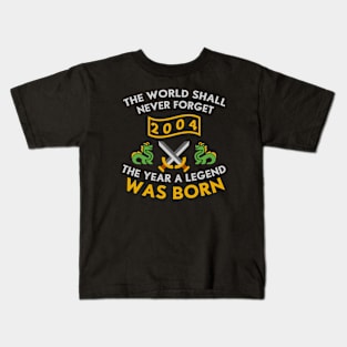 2004 The Year A Legend Was Born Dragons and Swords Design (Light) Kids T-Shirt